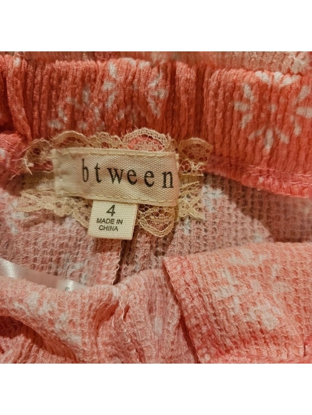 BTWEEN NWT GIRL'S PINK & WHITE FLORAL SHORT & TOP SET SIZE 4 - Picture 10 of 11